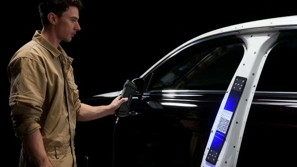 pomiar karoserii z belką skali