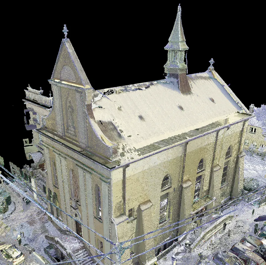 chmura punktów ze skanowania kościoła