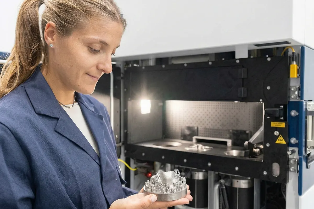 Wydruk dentystyczny podczas wyjmowania z drukarki