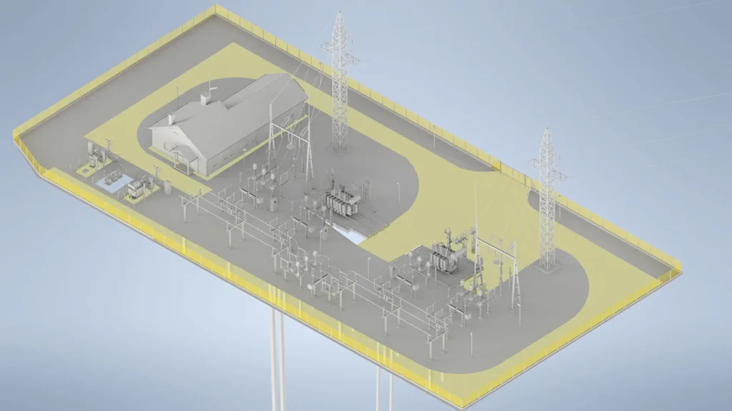 model 3d całego zakładu wraz z instalacjami i terenem