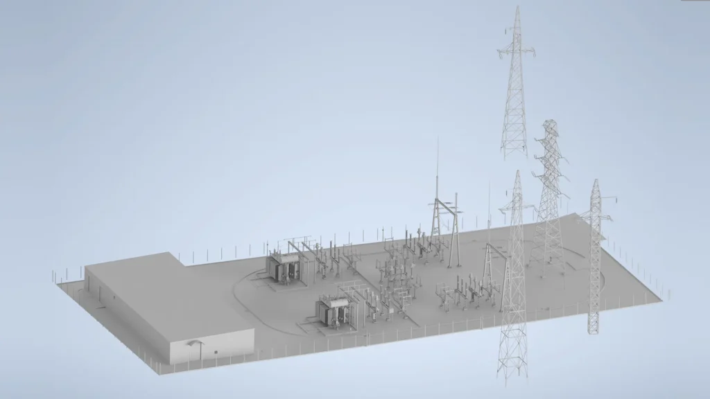 Model BIM 3D infrastruktury technicznej i budynków stacji GPZ