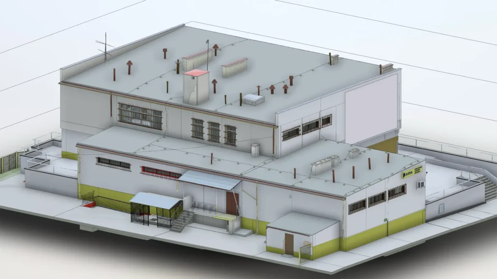 model BIM kompleksu usługowego wraz z teksturami